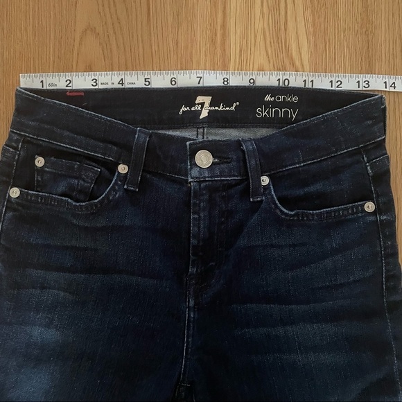 NWOT 7 for all mankind the ankle skinny Dark Brisbane - 26 - Picture 8 of 10